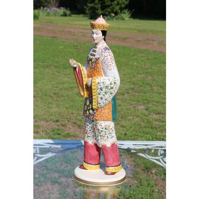I absolutely love this Italian ceramic figurine! It is an imposing 16.5" tall, giving it an immediate presence wherever it...