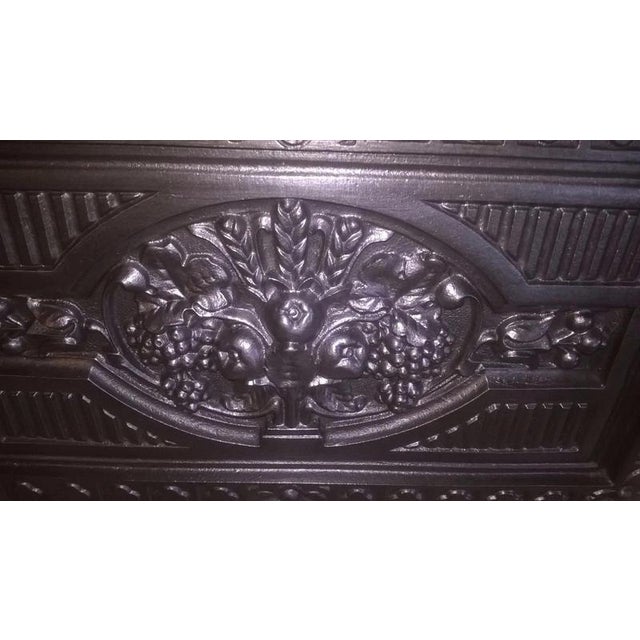 Antique Cast Iron Fireplace Insert with Original Tiles For Sale - Image 13 of 14