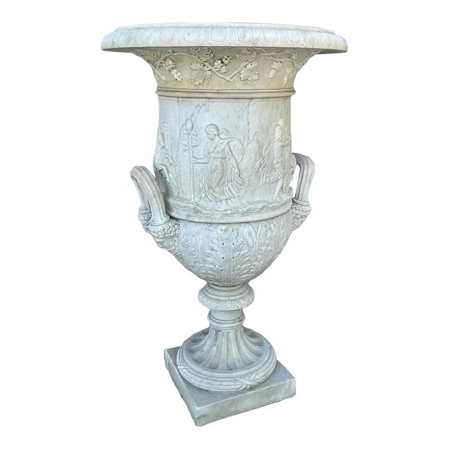 Monumental Italian White Marble Copy of the Medici Urn. Early 20th Century. For Sale