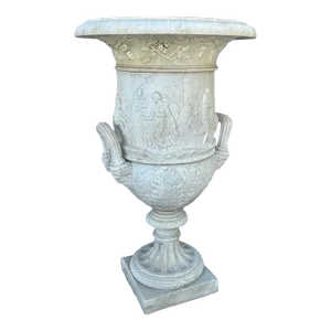 Monumental Italian White Marble Copy of the Medici Urn. Early 20th Century.
