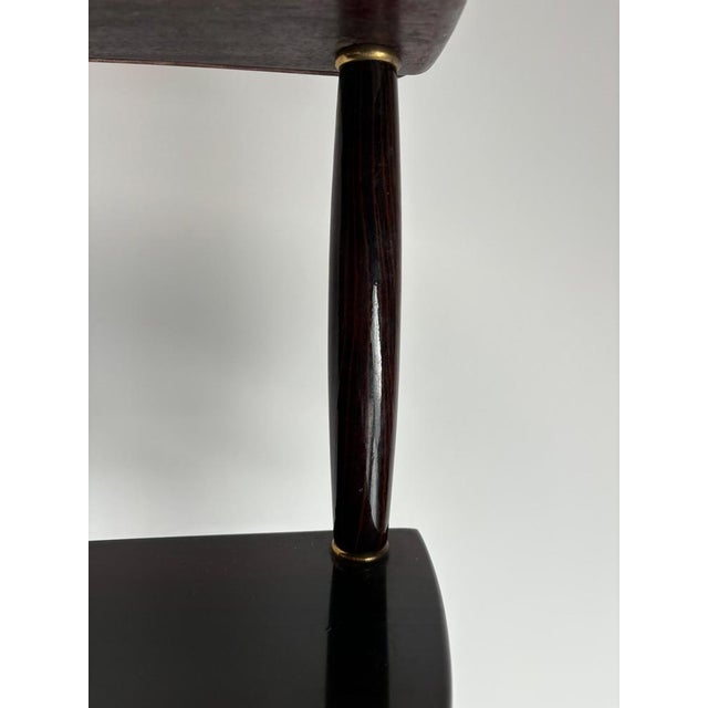 Black Mid-Century Modern Italian Console Table in Wood and Brass, 1950s For Sale - Image 8 of 16