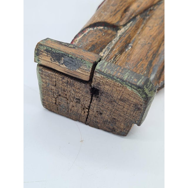 Brown Antique Wooden Statue of Salvator Mundi, 1700s For Sale - Image 8 of 15