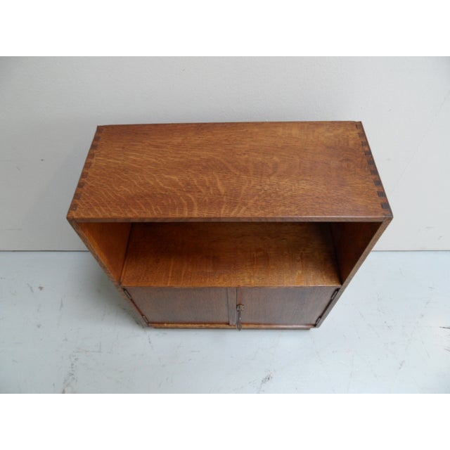 Vintage Dutch Oak Open Bookcase with Doors, 1930s For Sale - Image 4 of 13