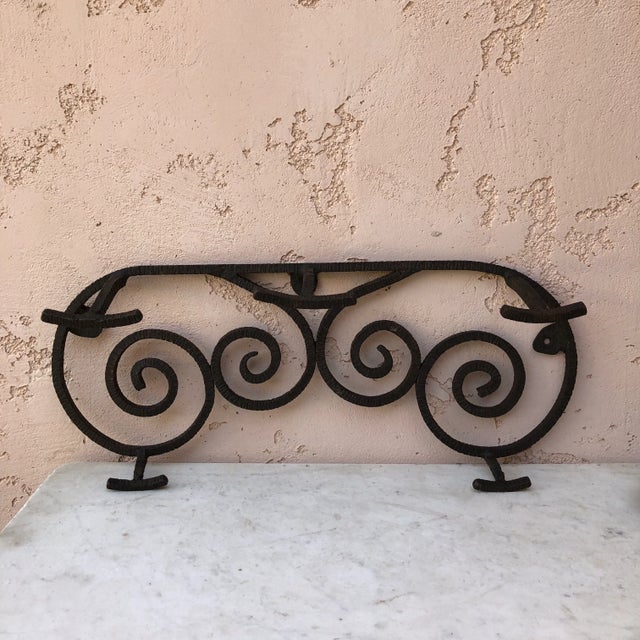 Black C.1930 Art Deco Wrought Iron Coat Rack in the Manner of Edgar Brandt For Sale - Image 8 of 8