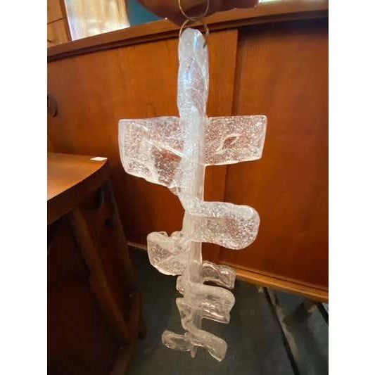 1973 Italian Fused Glass Flush Mount Chandelier For Sale - Image 9 of 11