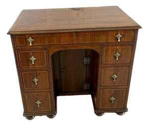 Antique George III Walnut Kneehole Desk, 1780s