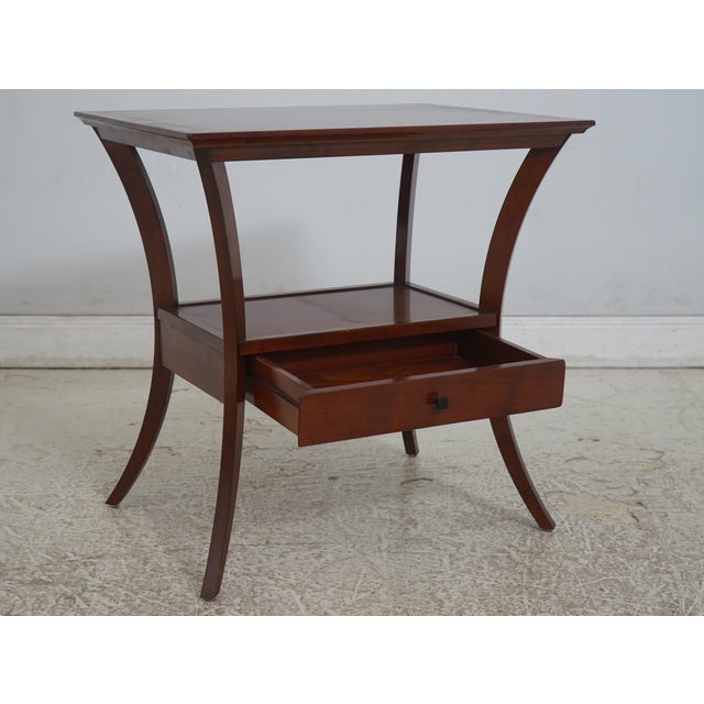 Age: Approx: 30 Years Old Details: Cherry Quality Construction Shapely Splay Legs Nice Large Bedside Nightstands Or Lamp...