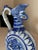 19th Century Antique Handmade Figural Blue Gray Westerwald German Pottery Jug Stein Pitcher For Sale - Image 5 of 13