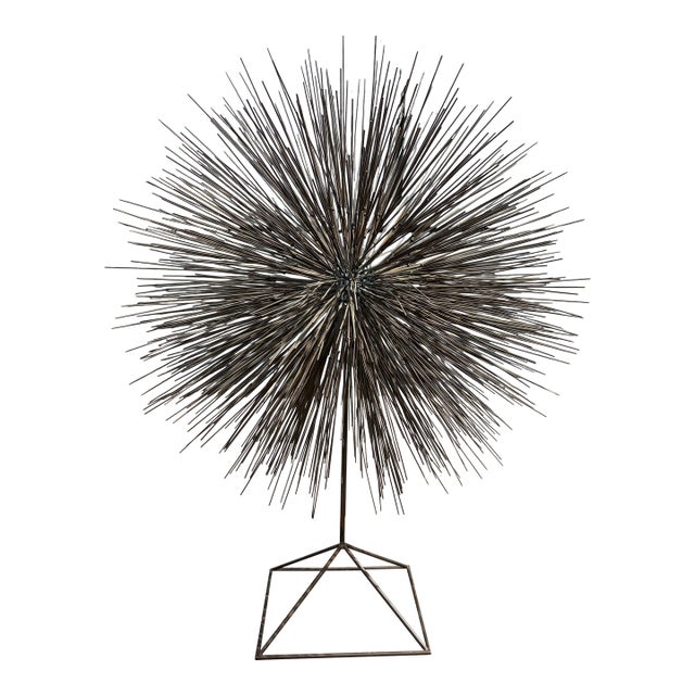 1980s Large Mid Century Bronze Dandelion Sculpture For Sale