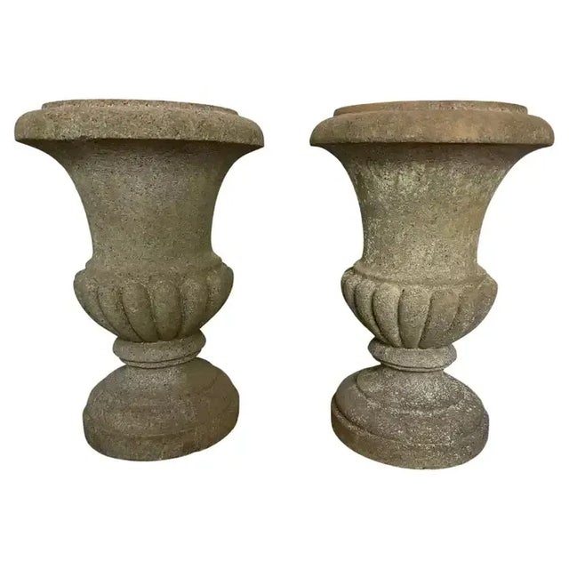 1960s Large Solid Granite Urns - A Pair For Sale - Image 12 of 12