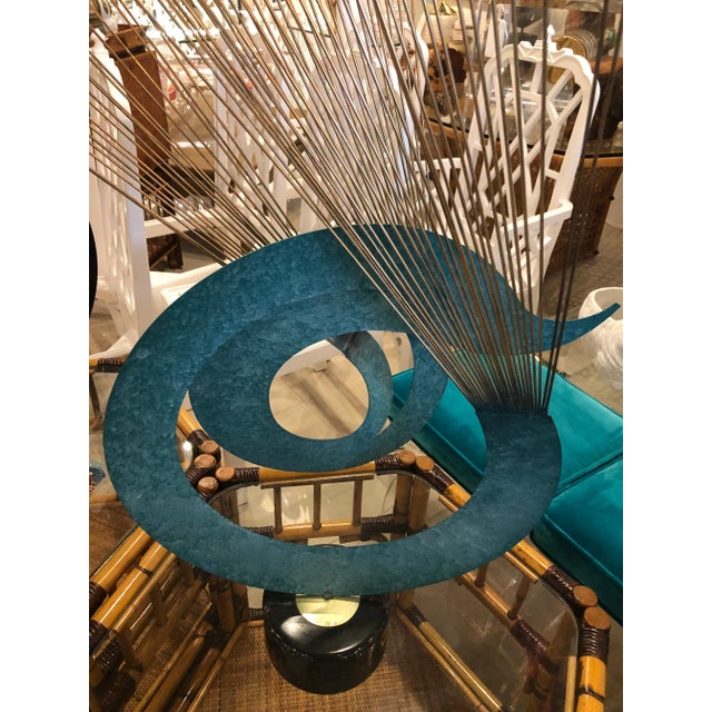 Curtis Jere Vintage 1967 Mid Century Modern Curtis Jere Metal Kinetic Statue For Sale - Image 4 of 13