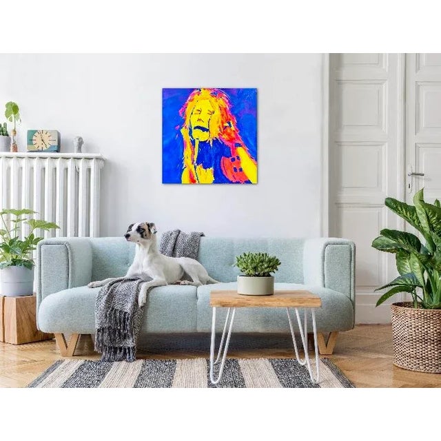 Psychedelic Modern Pop Art Portrait Oil Painting, Original For Sale - Image 4 of 12