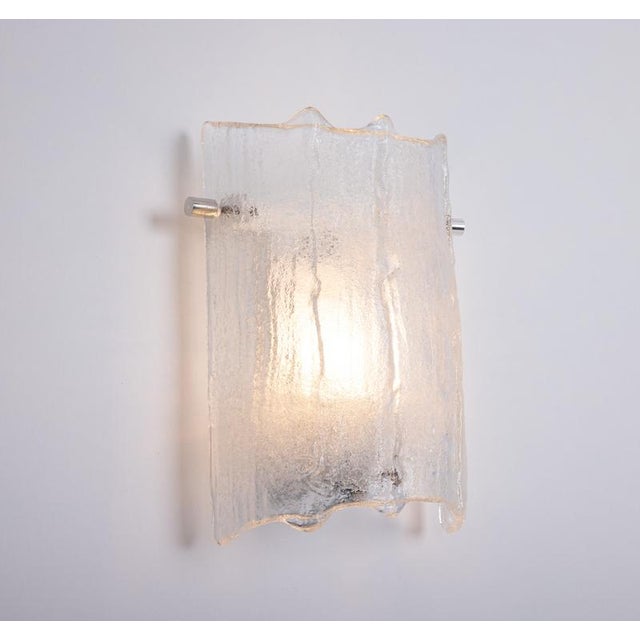 Vintage Murano Ice Glass Vanity Sconces from Kaiser Leuchten, Germany, 1970s, Set of 2 For Sale - Image 9 of 14