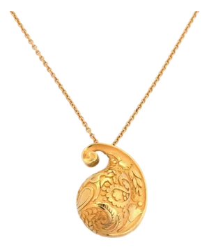 Carrera y Carrera 18k Yellow Gold Aqua Dome Pendant Necklace
