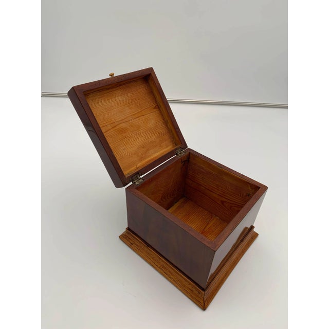 Wood Cubic Biedermeier Box, Mahogany and Maple, Austria, circa 1840 For Sale - Image 7 of 8