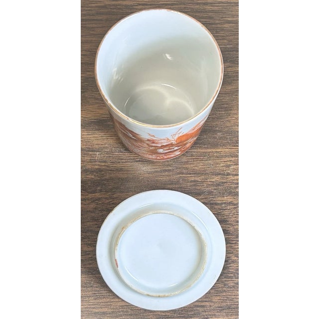 Vintage 1970’s Japanese Kutani Porcelain Peacock/Floral Yunomi Lidded Teacup For Sale In New Orleans - Image 6 of 7