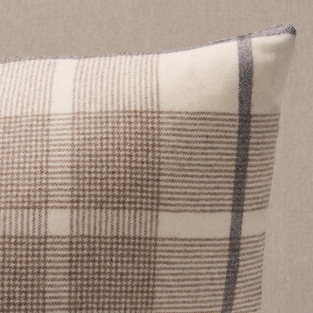 This pillow features Montana Wool Plaid with a knife edge finish. Montana Wool Plaid in neutral is a fine, tightly woven...