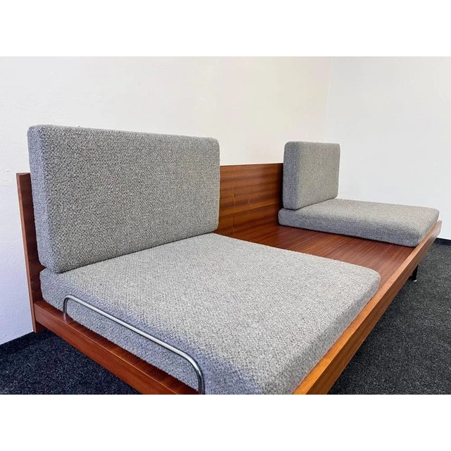 Wood Mid-Century 2-Seater Sofa in Mahogany, Czechoslovakia, 1970s For Sale - Image 7 of 11