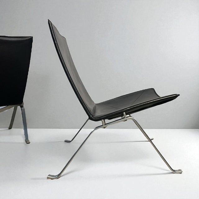 Black Leather PK22 Lounge Chair by Poul Kjærholm for Fritz Hansen, Denmark, 1960s For Sale - Image 10 of 12