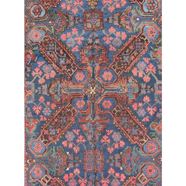 Late 19th Century Antique Caucasian Seychour Rug in Blue Green Brown & Multi Colors For Sale In Atlanta - Image 6 of 9