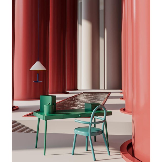 Contemporary Colorful Ash Desk by Thomas Dariel For Sale - Image 3 of 16