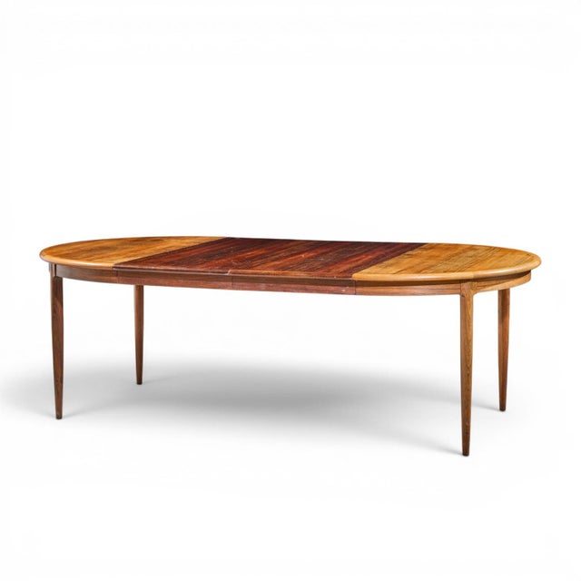 Mid-Century Modern Jl Moller Mid Century Danish Rosewood Expanding Dining Table With 2 Leaves For Sale - Image 3 of 14