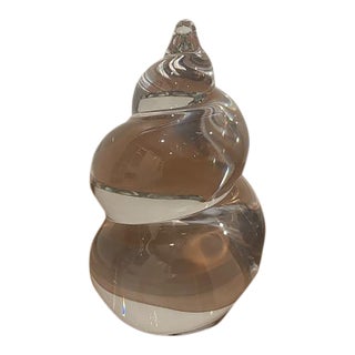 Signed Crystal Art Glass Paperweight For Sale