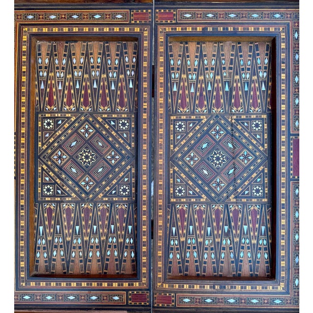 Early 20th Century Marquetry Inlay With Mother of Pearl Folding Game Table For Sale - Image 12 of 18