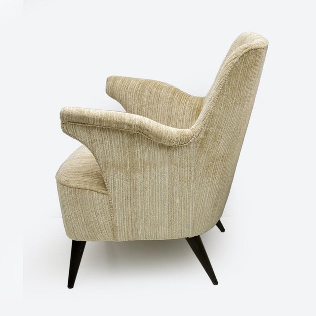 1950s Mid-Century Modern Chenille Velvet Chair by Nino Zoncada for Cassina, 1950s For Sale - Image 5 of 9