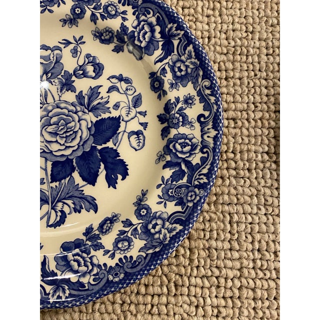 2010s Contemporary Spode Blue Room Collection, British Flowers Rosa Side Plates- Set of 4 For Sale - Image 5 of 5