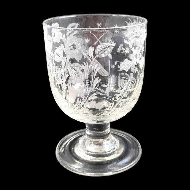 English Gaof Wheel-Engraved Lead-Glass Rummer, 1820s For Sale - Image 6 of 14