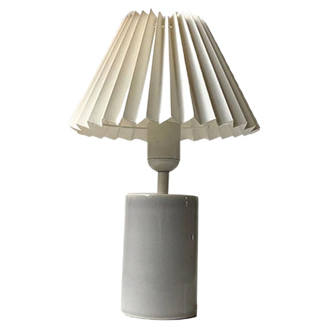 Cylindrical Gray Celadon Table Lamp by Aksel Larsen for Axella, 1970s For Sale