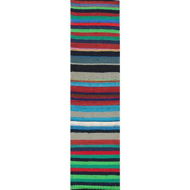 Vintage Scandinavian Style Kilim Runner Rug 1'7" X 6'6" For Sale