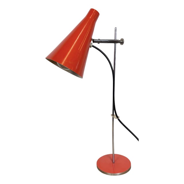 Vintage Red Table Lamp, 1970s For Sale