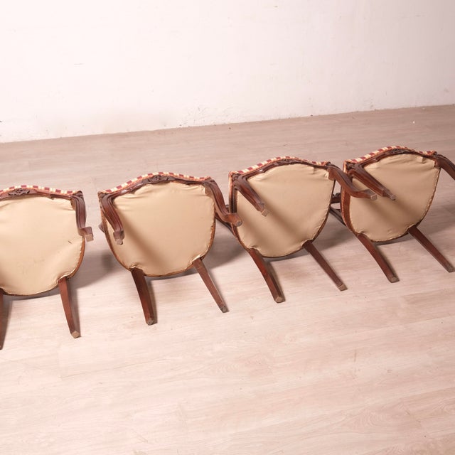 Antique Late 19th Century Louis Philippe Walnut Chairs, 1890s, Set of 4 For Sale - Image 11 of 12