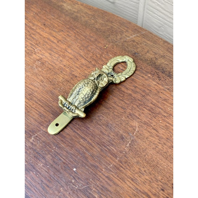Mid 20th Century Mid-Century English Cast Brass Owl Door Knocker For Sale - Image 5 of 9