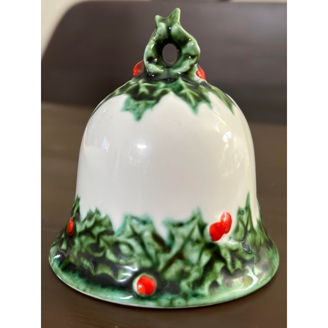 Mid 20th Century Vintage 20th Century Porcelain Holly Berry Christmas Bell/ Ornament For Sale - Image 5 of 7