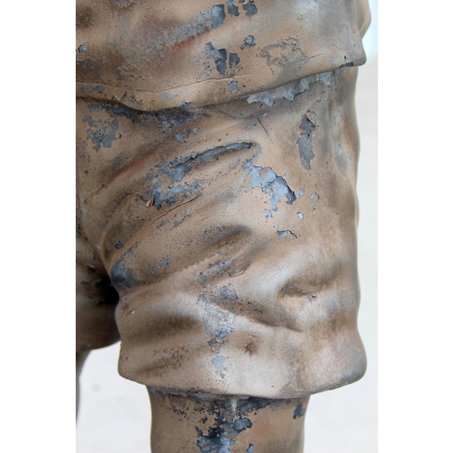 Vintage Life-Size Boy Golfer Garden Statue – Faux Bronze Resin Sculpture by Jim Davidson, Signed Mold Marking, Circa 1980s–1990s For Sale - Image 13 of 15