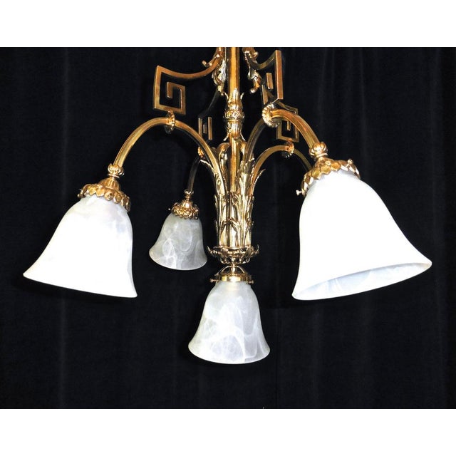 French Rococo Chandelier in Gilded Brass, 1900 For Sale - Image 6 of 7