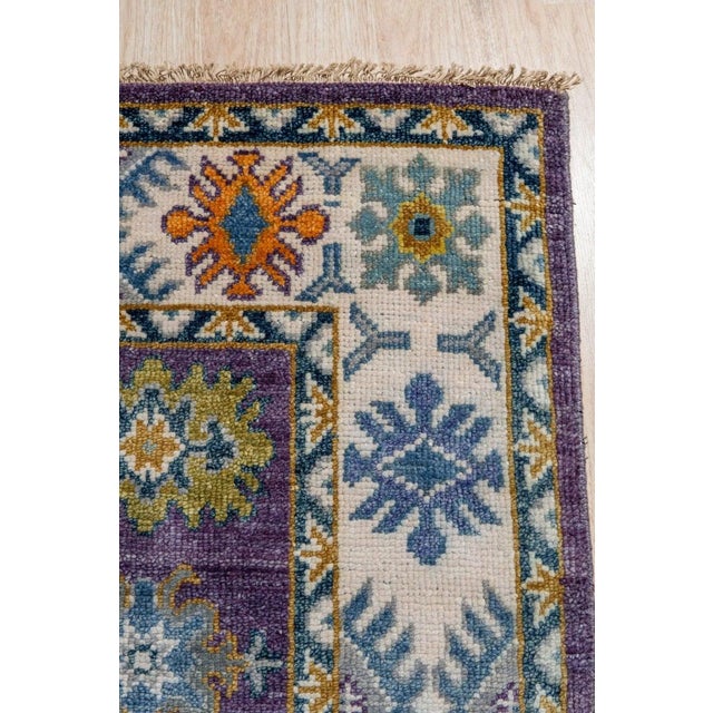 8x10 Purple Hand-Knotted Wool Floral Constellation Traditional Carpet Rug For Sale In New York - Image 6 of 9