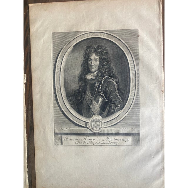 Sculpture Materials Set of Six 17th Century Black and White Engravings of Notable French Men by Charles Perrault. For Sale - Image 7 of 9