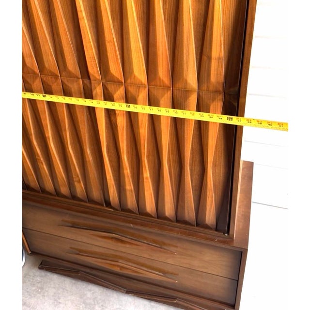 1980s American of Martinsville Style Diamond Front Armoire For Sale - Image 10 of 11