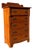 Antique Victorian Eastlake Oak Highboy Dresser With Knapp Joints and Carved Sunburst Crest For Sale