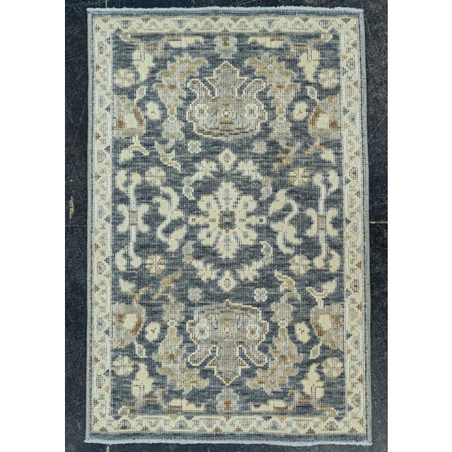 Black Turkish Oushak Rug 1'7" x 2'5" #20444 For Sale - Image 8 of 8