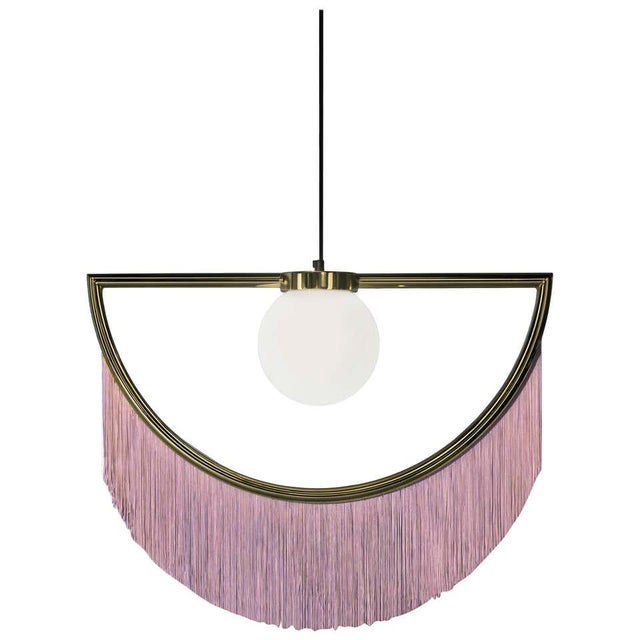 Not Yet Made - Made To Order Wink Gold-Plated Wall Lamp With Pink Fringes For Sale - Image 5 of 5