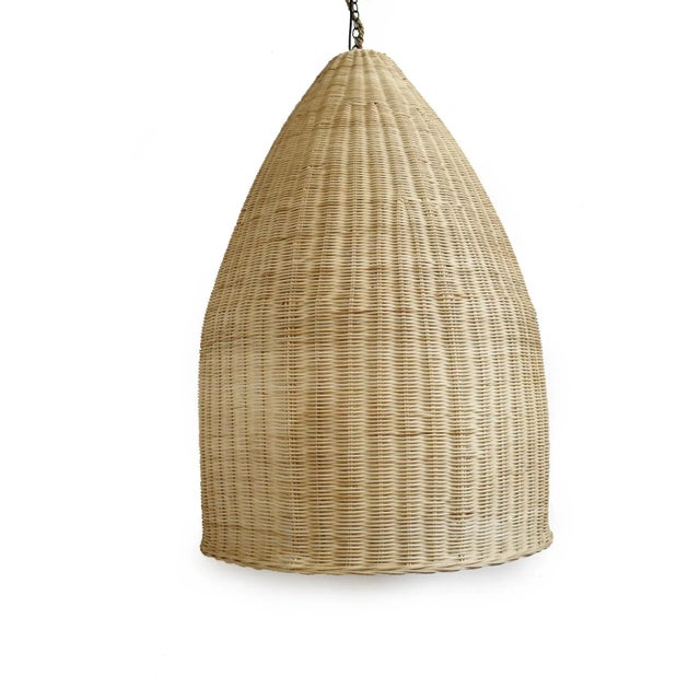 Contemporary Raw Wicker Pod Lantern Medium For Sale - Image 3 of 5