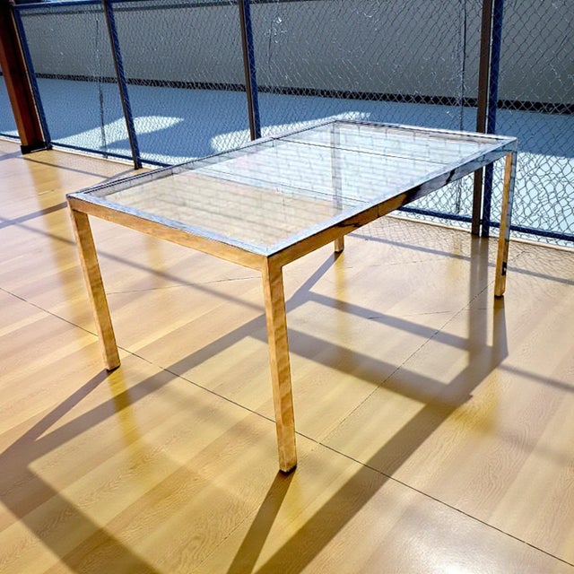 1970s Modernist Milo Baughman for D. I. A. Chrome and Glass Dining Table With 20” Leaf Extension For Sale - Image 5 of 14