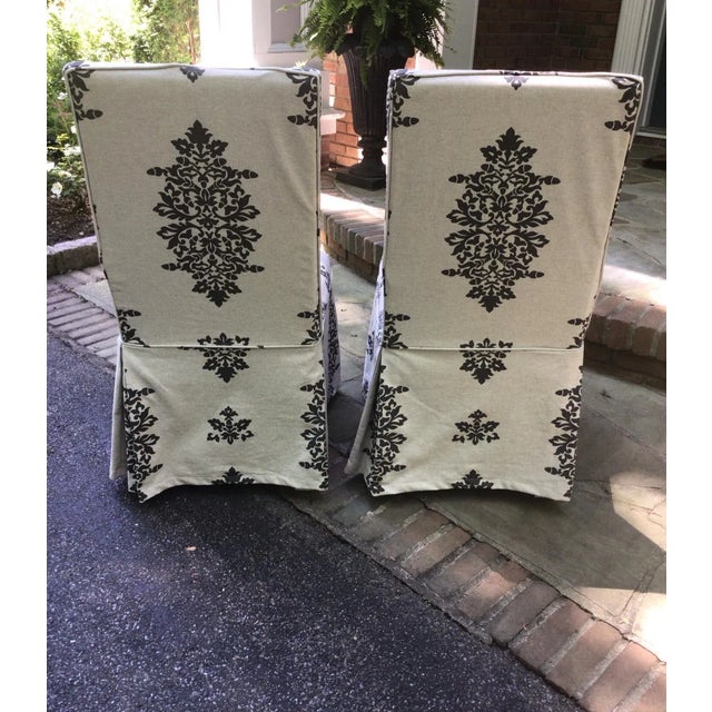 White 2000s Ballard Design Parsons Chairs- a Pair For Sale - Image 8 of 13