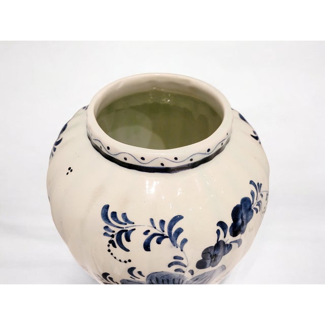 Antique Hand-Painted Delft Blue Vase, Holland, 19th Century For Sale - Image 12 of 15