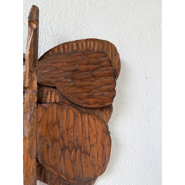 Wood Antique Butterfly Wall Decorations, 1900s, Set of 2 For Sale - Image 7 of 18
